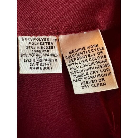 Talbots Petites Womens Stretch Burgundy Pants Size 14 Made In USA - Picture 5 of 8